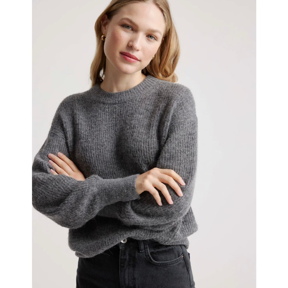 Quince Gray Women's Crew Neck Sweater